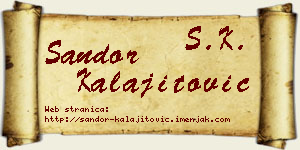 Šandor Kalajitović vizit kartica
